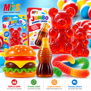 Usine Bonbon Personnalisé Gummy Surdimensionné Ours Géant <span class=keywords><strong>Vers</strong></span> Burger Différentes Tailles et Emballage Saveur Fruitée Dessin Animé En Vrac Gros Bonbon - Product Image 1