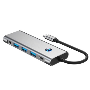 <span class=keywords><strong>Hub</strong></span> <span class=keywords><strong>USB</strong></span> <span class=keywords><strong>C</strong></span> 9 en 1 Adaptateur de concentrateur multiport <span class=keywords><strong>USB</strong></span> 3.0 Ports 4K/60Hz Port audio HD Dock PD 100W SD/TF avec bouton d'écran - Product Image 3