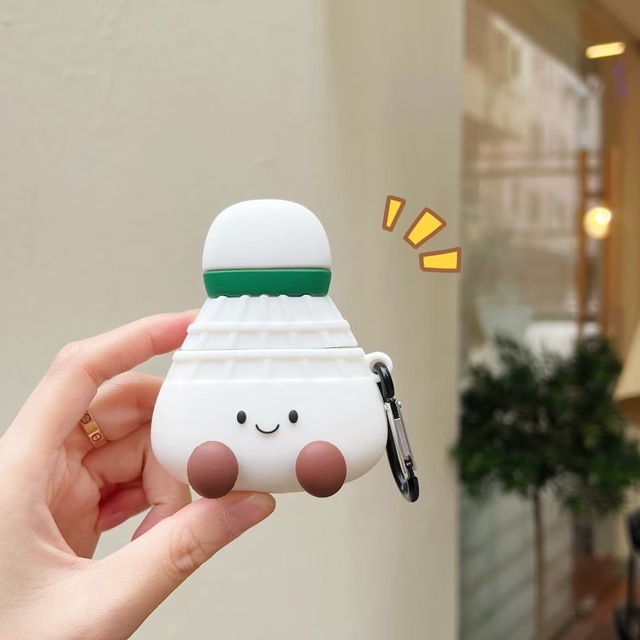 Silicone Cartoon Cute Badminton Design Skin Feel Earphone Case for AirPods 4 Shockproof Earbuds Cover for AirPods 4 3 2 Pro