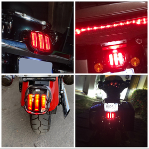 אופנוע <span class=keywords><strong>LED</strong></span> זנב אור עשן עדשת בלם לוחית רישוי מנורת אחורי להפסיק 12v עבור הארלי Dyna כביש מלך Softail סיור - Product Image 5