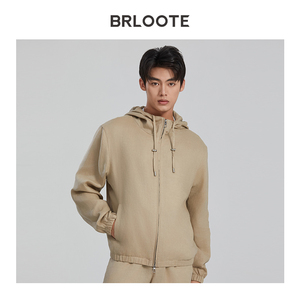 New Linen/Cotton <strong>Waterproof</strong> Windproof Eco-Friendly Breathable <strong>Thin</strong> Luxury Spring Men's Casual Pure Color Zipper Hooded <strong>Jacket</strong> - Product Image 3