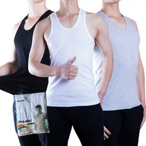 High Quality Wholesale Cheap 100% Cotton Men Sleeveless Undershirts White O-Neck Sleeveless Undershirts