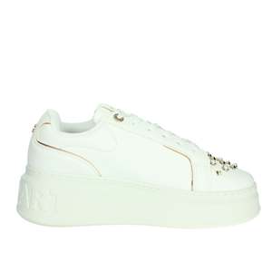 Baskets Donna Shopart SASS240723 Blanches en Cuir avec Clous Style Plateforme - Product Image 4