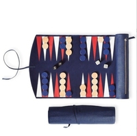 2025 backgammon personnalisé 18 19 pouces pliable jeu de société de backgammon ensemble pour mariage pour adulte en cuir PU populaire pour mariage