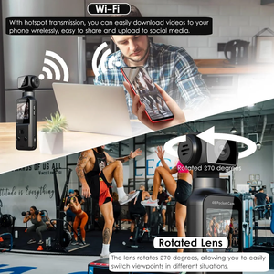 Caméra d'<span class=keywords><strong>Action</strong></span> K1 4K avec Microphone <span class=keywords><strong>Externe</strong></span>, Mini Caméra de Poche à Rotation 270° Caméra Corporelle pour Sport en Plein Air, Vélo, Voyage - Product Image 4