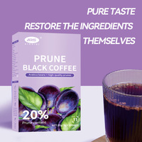 Café instantané noir aux pruneaux séchés pour le commerce transfrontalier, 3g par sachet, 10 portions par paquet ; Café instantané à petites grains du Yunnan