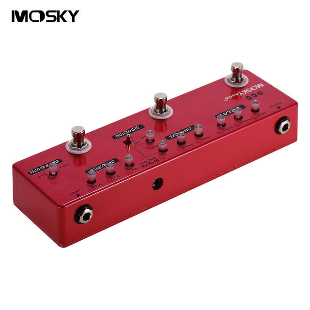 MOSKY DC5 Multi-Effect Pedal Metal Shell Booster Buffer Delay Chorus Distortion Overdrive Guitar FX Stompbox Effects Processor