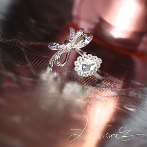 Otherworld Series Vintage Women's Anniversary HK 925 Silver Inlaid Amethyst Cubic Zirconia Gemstone <b>Ring</b> - Product Image 2