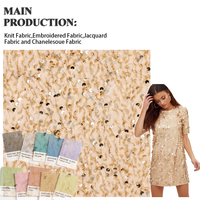 2025 gros unique velours tricoté tissu maille broderie sequin dentelle tissu faisant robe de soirée matériel pour les femmes