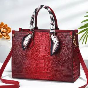 Latest model product crocodile pattern leather pu designer luxury ladies shoulder bags handbags for women