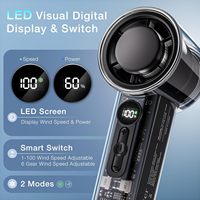 Ventilateur portable à LED transparent rechargeable mini ventilateur manuel haute vitesse USB 3000mAh batterie usage domestique emballage en boîte