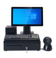 Système EPOS caissier Windows POS double écran 15.6 avec imprimante et scanner pour caisse enregistreuse POS