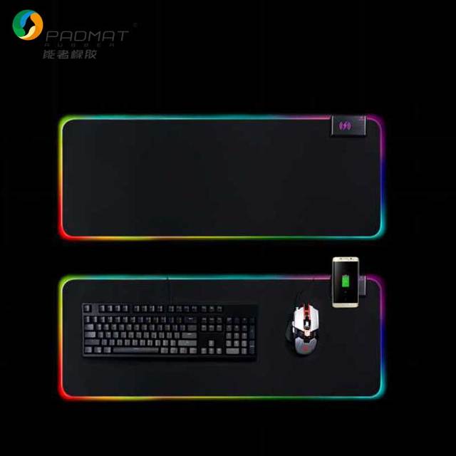 RGB Computer Mousepad LED USB Charging Large Mouse Pad With Logo for Desk Mat Wireless Mouse Pad