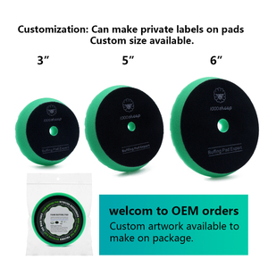 Da 3pcs xe dính bọt đánh bóng <span class=keywords><strong>Pads</strong></span> 3 \ "5 \" 6 \ "màu xanh lá cây Buffing <span class=keywords><strong>Pads</strong></span> cho xe cơ quan OEM tùy chỉnh - Product Image 4