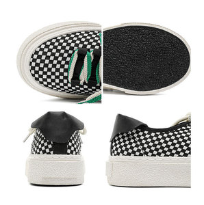 2026 New Fashion Checkered Woven Canvas <b>Shoes</b> <b>Men</b> Breathable Thick Sole Board <b>Shoes</b> Non Slip Casual <b>Platform</b> Skate Sneakers - Product Image 5