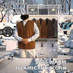 2025 nuevo diseño Casual hombres invierno Thobe chaleco grueso cálido gamuza piel sintética transpirable sin mangas poliéster - Product Image 2