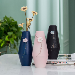 <span class=keywords><strong>Vase</strong></span> en céramique contemporain et à main, contrôleur de fleurs, <span class=keywords><strong>vase</strong></span> créatif pour salon, décoration de la maison, arrangement de fourrure hydroponique - Product Image 1