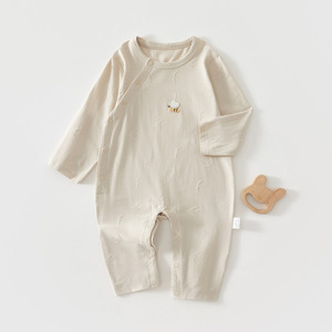 Pijama de Manga Larga para Bebé Recién Nacido, con Cierre Inclinado, de Algodón con Diseño Jacquard Moteado, Marca A, Nueva Colección Primavera-Verano - Product Image 3