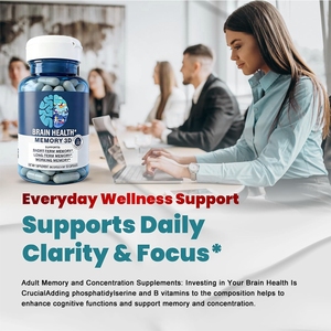HDK Brain Capsules Mémoire 3D avec Phosphatidylsérine Extrait de Café et de Fruits B6 B12 Folate Soutien Cognitif Concentration OEM ODM - Product Image 6