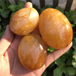 Pierre de paume en quartz Golden Healer en gros, décoration d'intérieur et cadeaux de fête, pierre naturelle anti-stress - Product Image 6