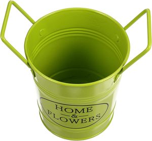 Cubo de doble cara, maceta de hierro, decoración de mesa de escritorio verde, maceta de Vintage Metal, macetas decorativas, manijas de jardín - Product Image 1