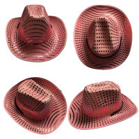 Cappello da Cowboy LED Traspirante Personalizzato con Ricamo di Paillettes per Uso Casual Unisex Adulti Quattro Stagioni Accessori per Feste