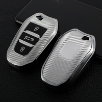 Funda de TPU suave de fibra de carbono para llave de coche, carcasa para Peugeot 408 Citroen Versailles C5X Sega Tianyi, llaveros, llavero, bolsa