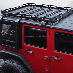 Porte-bagages de toit en <span class=keywords><strong>acier</strong></span> 4x4 avec plateau à bagages LED et échelle pour Jeep Wrangler JL 2018 4 portes, capacité de 300 kg - Product Image 4