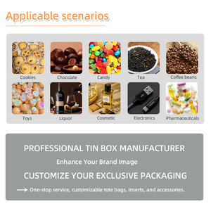 علبة معدنية مستطيلة بغطاء صالحة للطعام، مطبوعة على الجانبين، حاوية معدنية للحلوى والبسكويت والشوكولاتة وتغليف الهدايا - Product Image 5