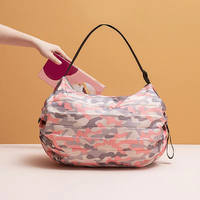 Sac à provisions pliable écologique à logo personnalisé pour le stockage de l'épicerie Sacs pliants réutilisables de grande capacité pour les supermarchés