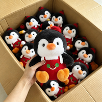 Nouvel Arrivage : Peluche Pingouin en Salopette Rouge, Style Dessin Animé Kawaii, 8 pouces, Jouet pour Machine à Pinces pour Enfants