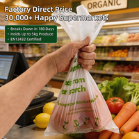 Sacs biodégradables et compostables de haute qualité pour fruits et légumes, en amidon de maïs, PBAT, PLA – Vente en gros directe usine