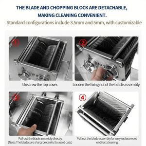 Machine de découpe de viande de boeuf de poulet électrique commerciale trancheuse de viande verticale en acier inoxydable - Product Image 6