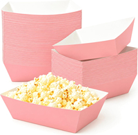 Boîte à popcorn pour soirée cinéma, barquette alimentaire jetable en papier de qualité alimentaire, plateau à collation personnalisé pour carnaval, pour salade et hot-dog
