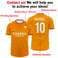 Maillot de football orange élégant à séchage rapide, directement de l'usine, avec logo personnalisé, pour équipe sportive, vêtements de football imprimés