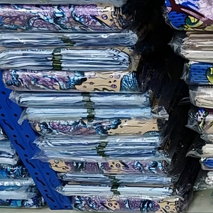 Tissu africain imprimé à la cire avec paillettes, 6 yards par pièce, 100% coton, utilisé pour la confection de robes - Product Image 2