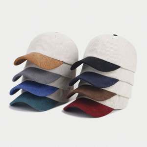 Nuevas gorras de pana con visera ligera y logotipo personalizado bordado, ideales para viajes al aire libre y protección solar, estilo béisbol. - Product Image 1