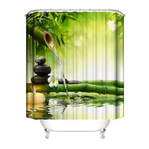 Пользовательские занавески для ванной комнаты креативный абстрактный бамбуковый дизайн занавески для ванной комнаты Cortina Ducha для ванной комнаты