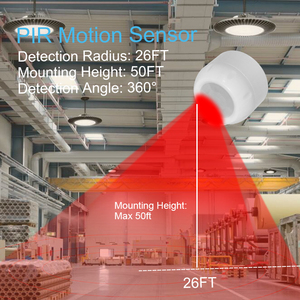 12V-24V 15m 50FT UFO IP65 không thấm nước siêu cao bay mờ hồng ngoại <span class=keywords><strong>PIR</strong></span> ánh sáng cảm biến chuyển động - Product Image 5