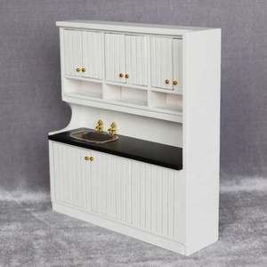 Ensemble de meubles de cuisine pour maison de poupée, 2 pièces, armoire avec évier et cuisinière - Product Image 3
