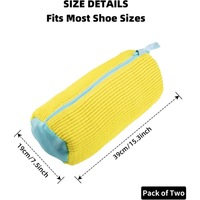 Kantong Cuci Sepatu Polyester Tebal Berlogo Khusus, Dapat Dicuci Mesin Cuci, Dilengkapi Ritsleting, Untuk Mencuci Sepatu Sneaker, Ukuran 39*19cm, Untuk Penggunaan di Rumah