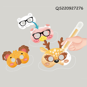 ZG çocuklar eğitim DIY boyama oyuncaklar suluboya kalem 3D hayvanlar maske boyama oyunu çizim oyuncaklar çocuklar için hediye - Product Image 5