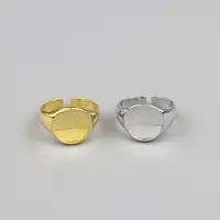 Европейское минималистичное позолоченное регулируемое Открытое кольцо 18 карат гладкие круглые перстни