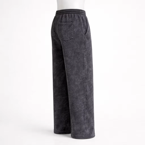 Pantalones Deportivos para Hombre con Lavado Ácido, Cintura Elástica, Pierna Ancha, Estilo Vintage, Casual, de Verano, 100% Algodón, Secado Rápido y Transpirables - Product Image 3