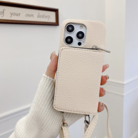 Pochette arrière portefeuille à fermeture éclair pour iPhone 13/14/14 Pro, pour iPhone 14 Promax housse de carte de crédit