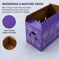 Wax-gecoate kartonnen doos, waterdichte gewaxte doos voor de verzending van zeevruchten en groenten, doos met gewaxte coating voor diepvriesproducten in de koudeketen