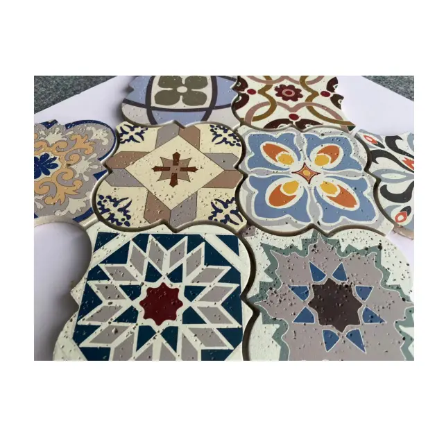 Calidad mezcla de colores hermoso diseño Piedra Natural mosaico azulejo mosaico irregular adoquines