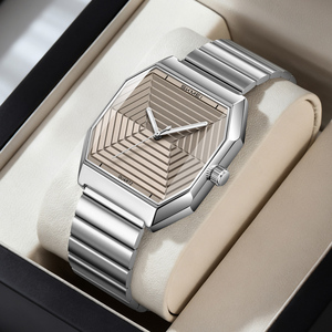 Nuevo reloj de cuarzo para hombre con esfera texturizada, cristal de alta calidad, resistente al agua 3ATM, de acero inoxidable, personalizado, de lujo. - Product Image 5