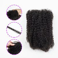Fournisseur d'usine en gros Extensions de dreadlocks en cheveux humains Remy brésiliens 4C Afro Kinky en vrac, double trame, pour crochet et machine, teintes plus foncées