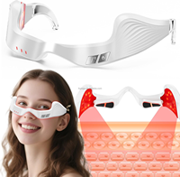 Lunettes de massage oculaire à lumière rouge, appareil de luminothérapie pour les yeux, dispositif de beauté à lumière rouge, contrôle du temps, 4 modes, minuterie de 10 minutes